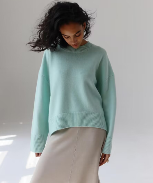 Mint Green Knit Crop Sweater