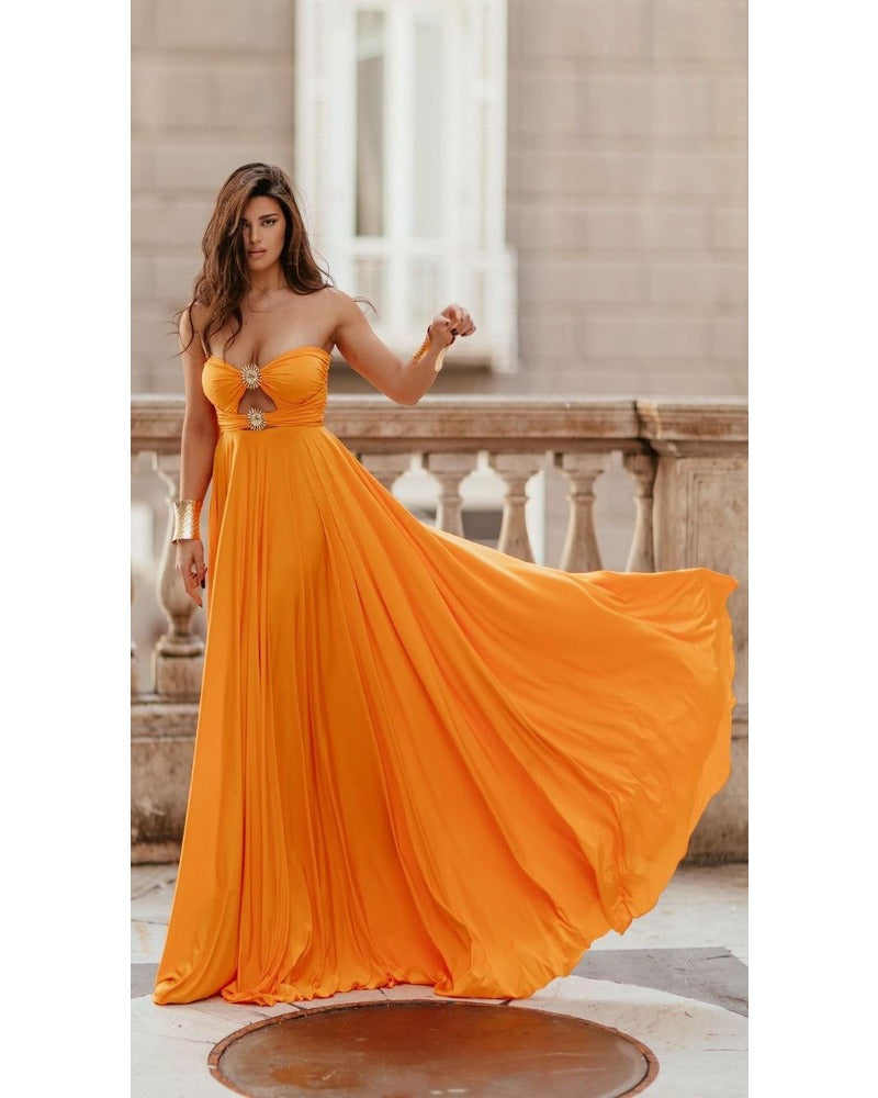 2024ss sexy strapless pless skirt beach dress