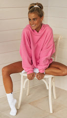 Hot Pink Oversized Hoodie Sweatshirt