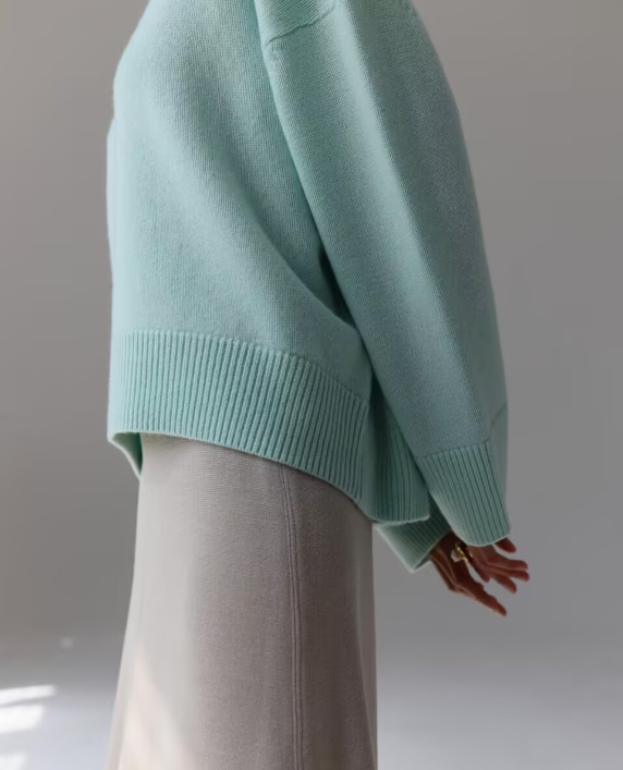 Mint Green Knit Crop Sweater