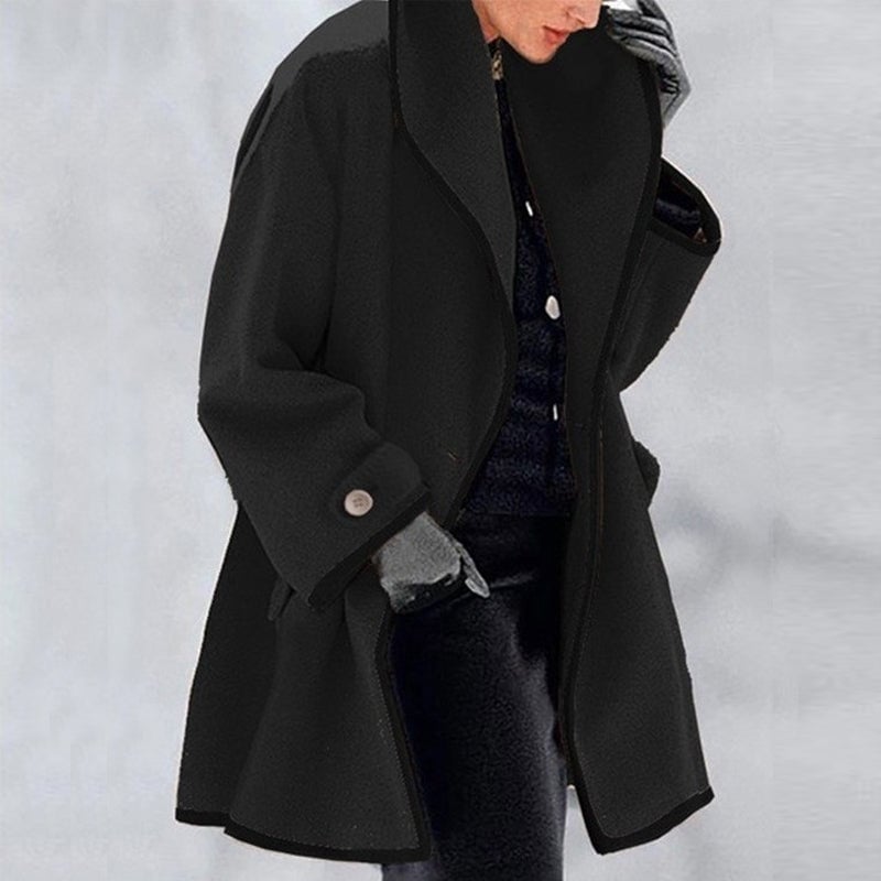 🔥Sale 49% OFF🎁-Hooded Color Block Woolen Coat