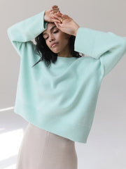 Mint Green Knit Crop Sweater