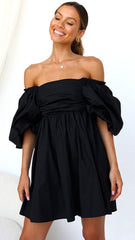 Black Off Shoulder Mini Dress