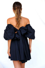 Black Off Shoulder Mini Dress