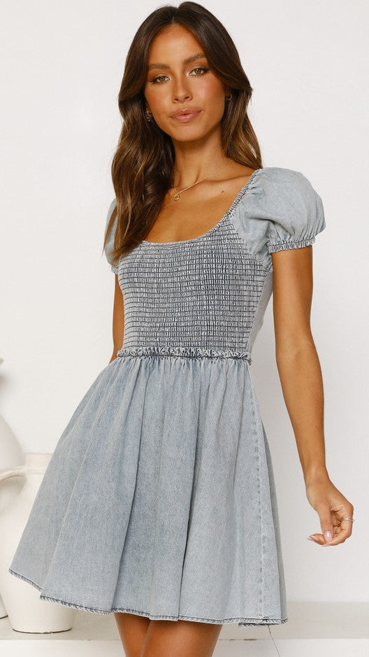 Blue Denim Mini Dress