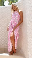 Ariel Maxi Dress - Pink Floral