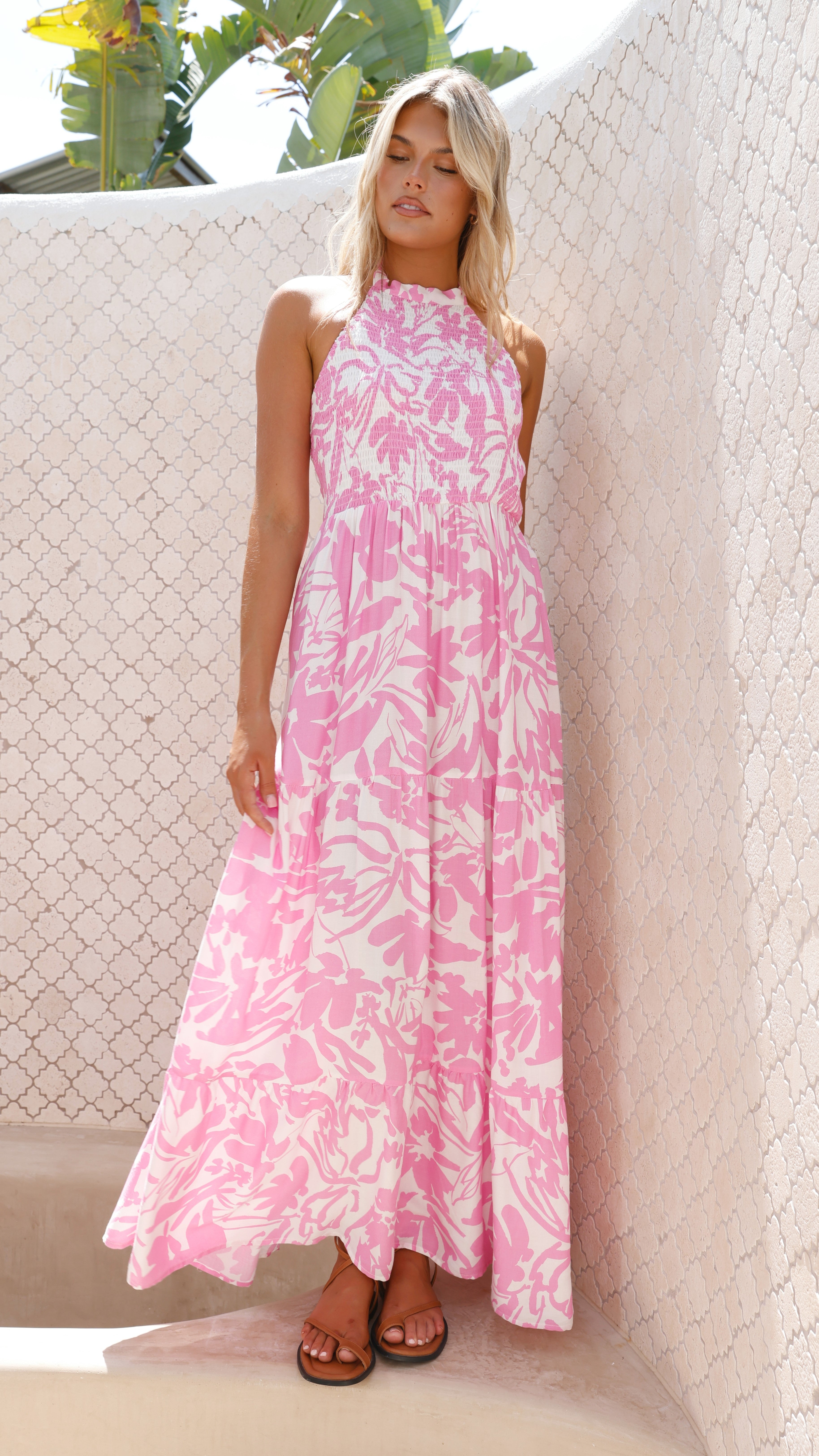 Ariel Maxi Dress - Pink Floral