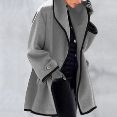 🔥Sale 49% OFF🎁-Hooded Color Block Woolen Coat