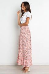 Pink Floral Maxi Skirts