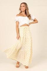 Yellow Floral Maxi Skirts