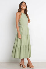 Green Sleeveless Midi Dress